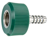 DISS HT NUT AND NIPPLE O2 to 1/4" Barb Medical Gas Fitting, DISS, 1240, O2, Oxygen, DISS 1240 to hose barb